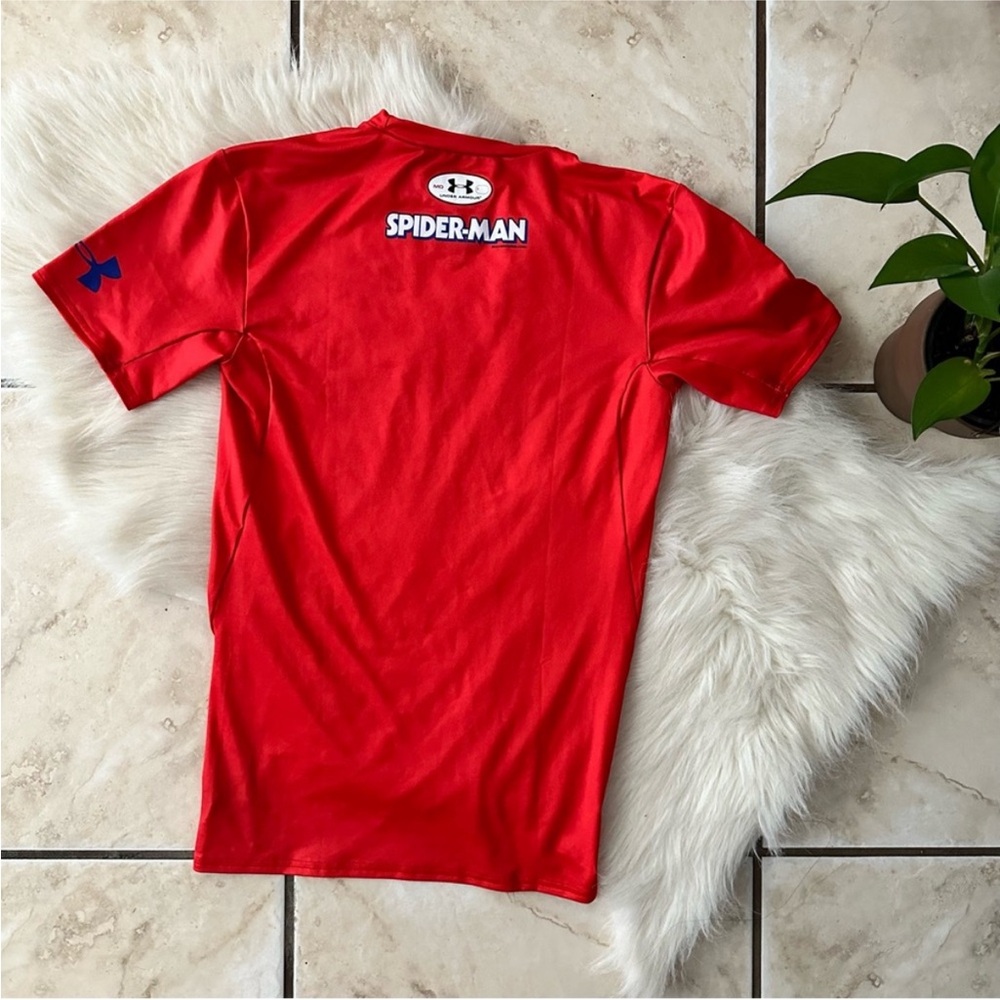 Under Armour Red Tee with Blue Spider Graphic - Picture 5 of 5
